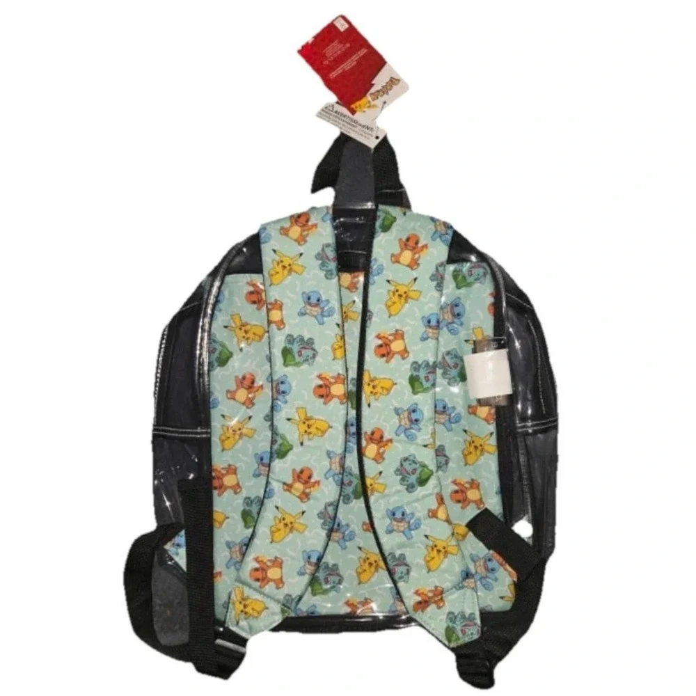 Clear See Thru‎ backpack Pokemon Pouch Stadiums School Pack Cards festival